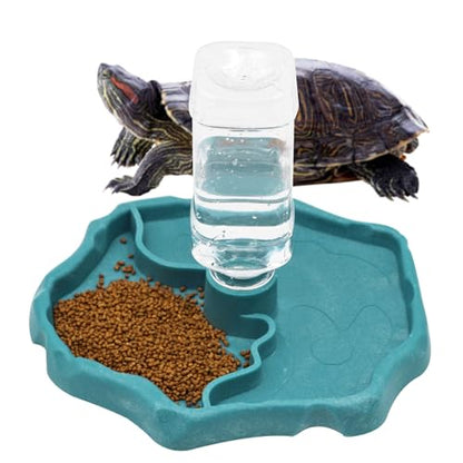 Terrarium Bowls Reptile Water Dish Tortoise Water Bowl Reptile Feeding Dish Refilling Reptile Turtle Food Water Automatic Feeders Waterer Dispenser Bottle Feeding Dish for Lizard Chameleon