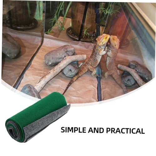 Kisangel 4pcs Reptile Carpet Substrate Liner Mats for Lizard Snake Turtle Washable Bedding for Terrarium Grey Reptile Carpet for Comfortable Habitat