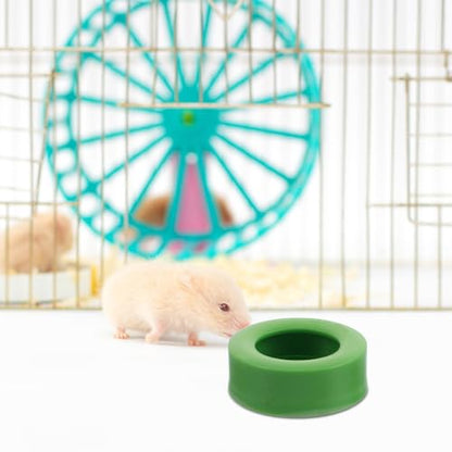 VILLCASE 6pcs Reptile Feeding Bowls Anti-Escape Design, Round Shallow Food Dishes for Crested Gecko Bearded Dragon, Green Plastic Mealworm Feeder Suitable for Small Reptiles and Amphibians