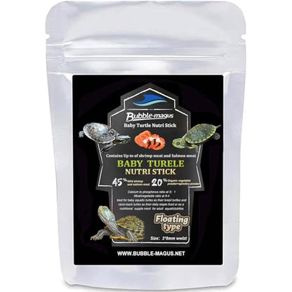Bubble Magus TFloating Turtle Food, All Natural Ingredients, Wild Sword Prawn, Calcium Vitamin D Enriched for Picky Aquatic Baby Turtles, Baby Turtle Nutri Stick (2 Ounce, Turtle Boy)