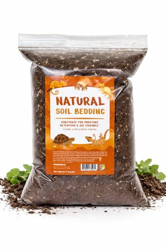 Natural Soil Bedding Substrate for Bioactive Enclosures of Reptiles Tortoise Hermit Crabs Tarantulas (4 Quart)