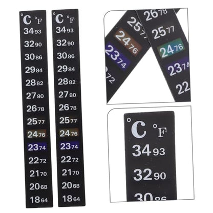 PRETYZOOM 2Pcs Fish Tank Thermometer Sticker Strip Color Changing Temperature Indicator for Aquariums Easy to Read Safe and Convenient for Fish Tanks and Reptiles