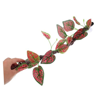 TOYANDONA Flexible Jungle Vines for Reptiles – Bendable Artificial Climbing Branches with Leaves and Suction Cup for Terrarium Habitat Decor for Lizards Snakes and Frogs – 1 Piece