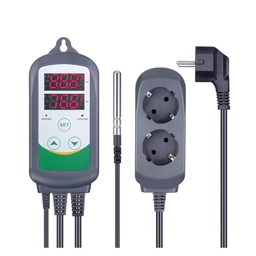 ITC-308 Digital Temperature Controller Outlet Thermostat Heat and Cool,Carboy,Fermenter,Greenhouse Terrarium Temp.(UK Socket) - color: UK socket