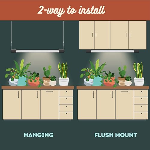 3FT LED Succulent Terrarium Plant Grow Light Linkable Full Spectrum Daylight with Enhanced 660nm Red and 450nm Blue LightTech Indoor Lighting Fixture (3 FT) - size: 3 FT