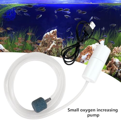 Tiny Water Pump,Copper Movement Water Pump Electric with Stable Air Release - 5V USB Small Oxygenator for Small Fish Farming Fish Tank - color: White