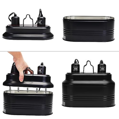 Aiicioo Dual Reptile Light Fixture - Bearded Dragon Light Fixture Double Reptile Heat Lamp Dome Max 160 Watt Terrarium UVB Reptile Light for Turtle Tank Vivarium Hermit Crab