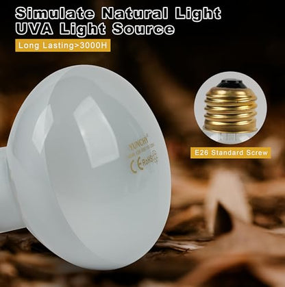 Reptile Heat Lamp, 150W Heat Lamp Bulbs for Reptiles 2 Pack, Amphibians Basking Heat Lamp Bulbs, UVA Daylight Basking Light for Reptiles, Bearded Dragon, Lizard, Turtle, Chicken - style: 150W