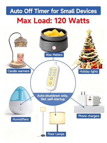 Extension Cord with Timer, 2 Packs, (Only auto-Off, Not self-Startup) | 6 Countdown Options, Auto Shut Off Timer for Phone Chargers, Electric Wax Warmer, Christmas Light, Floor Lamp, Reading Lamps - size: 2 Pack