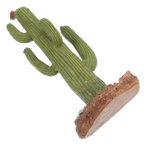 Reptile Artificial Cactus Plants for Desert Habitat Decor with Turtle Floating Platform and Hideout Plastic Plants for Snake Tank and Lizard Terrarium