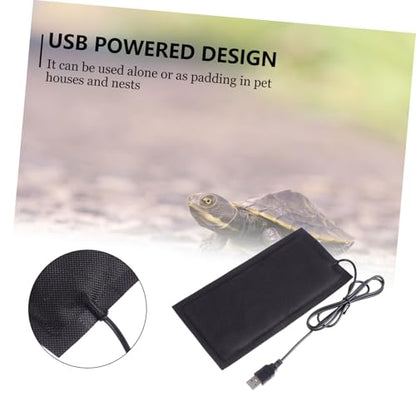 Happyyami USB Powered Reptile Heating Pad Small Under Tank Heat Mat for Tortoise Turtle Snake Lizard Terrarium Flexible Low Energy Consumption