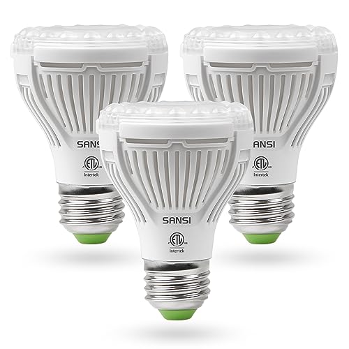 SANSI LED Grow Light Bulb for Seeds and Greens, Full Spectrum 10W Grow Light (150 Watt Equiv) with Optical Lens for Indoor Plant, High PPFD, E26 Base, 3-Pack - size: 3 Count (Pack of 1)