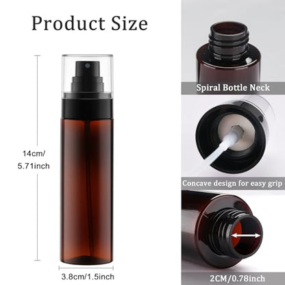Cosywell 5 Pack Fine Mist Spray Bottles 3.5oz/105ml Leak Proof Mister Spray Bottle Refillable Plastic Hair Spray Bottle for Perfume Skincare Toners Water Cosmetics (Brown) - color: B-Brown