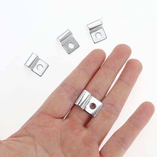 4 Pcs Aquarium Lid Clips, 6mm Aquarium Cover Support Clamps, Aquarium Cover Holder Lid, Stainless Steel Aquarium Tank Cover Clamps Set, Silver Tone