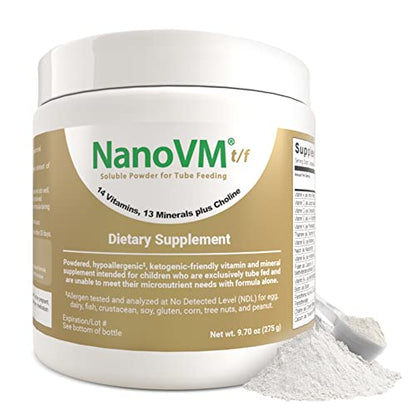 t/f, Dietary Supplement for Tube Feeding, Allergen-Free Kids Multivitamin, Unflavored Vitamin Powder with 14 Vitamins & 13 Minerals, Low-Carb Kids Vitamins, 275g - Solace Nutrition - style: Tubefeeding