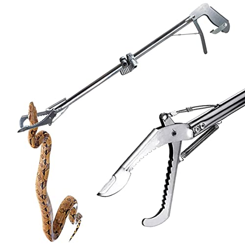 47" Professional Stainless Steel Snake Tong Grabber Sturdy Handle Professional Catcher Tong And Hook
