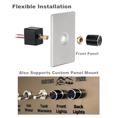 Acegoo 12V Dimmer Switch 2-Pcs, RV Light Dimmer High Side PWM Dimming Switch for Boat Camper Trailer Van Truck Cars, Works with LED Light Fixture, Halogen, Incandescent, Strip Lights - color: 4A-2pcs