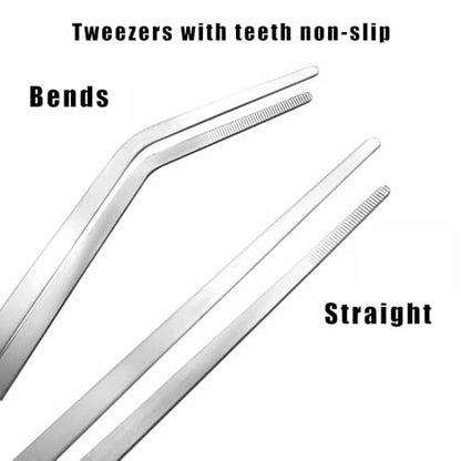 3Pcs Reptile Metal Feeding Tongs, Snake Tank Long Tweezers Fit Bearded Dragon Tarantula Spider Gecko Lizard Frog Turtle Ball Python Aquarium Terrarium