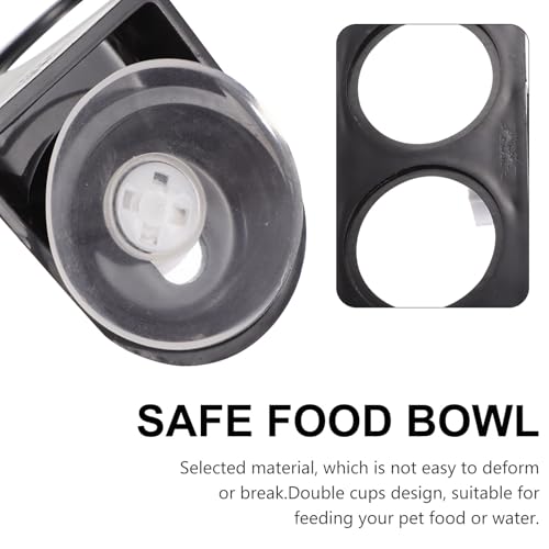 OUNONA Reptile Feeder Bowl with Suction Cup, Dual-Compartment Escape-Proof Food and Water Dish for Crested Geckos and Tree-Dwelling Lizards, Includes 10 Plastic Bowls for Terrarium Use
