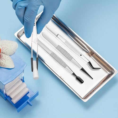 Honoson 3 Pieces Rubber Tipped Tweezers for Crafting Set - PVC Coated Flat, Straight & Bent Tips Stamps, Beads, Jewelry(Black) - color: Black