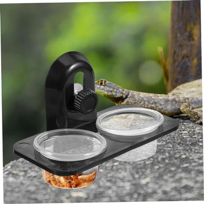 TEHAUX Reptile Food Tray Bowl Pet Feeder for Gecko Turtle Easy Screw Multifunctional Container Bowl - size: Size 1