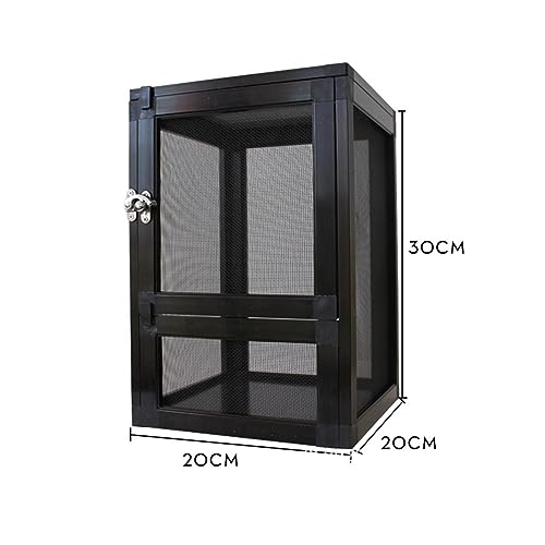 Reptiles Habitat Breeding Boxes Air Screen Cages Reptile Cage for Turtle, Black - color: Black