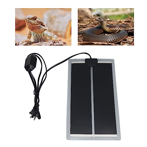 Fdit Reptile Terrarium Heat Pad, Adjustable Temperature Under Tank Heater for Snake Lizard, Watertight PET Heating Mat for Pet Warmth and Comfort (7W) - size: 7W