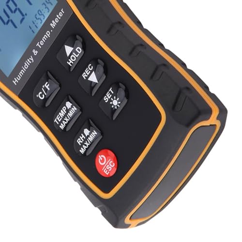 LCD Thermometer, Handheld Digital Temperature & Humidity Detector, Mini Hygrometer for Humidors, Reptile Thermostat, Jars & Fridge Use