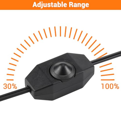 2Pcs Reptile Dimming Thermostat for Temperature Control, Dimmer Switches for Heating Pad & Heat Lamp, Reptile Knob Dimmer 200W MAX