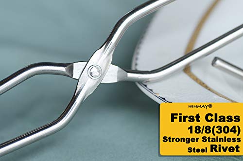 HINMAY Stainless Steel Kitchen Scissor Tongs Set, 2-Piece (10/13 Inch) | Metal Scissor Tongs for Cooking, Grilling, Serving, and Barbecue - color: Silver