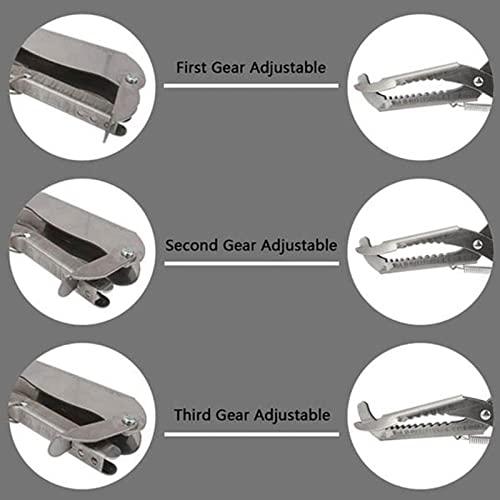 Snake Hooks Heavy Duty Snake Tongs Reptile Grabber Stainless Steel Catcher Wide Jaw with Auto Lock Blunt Teeth Collapsible Design