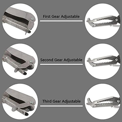 Snake Hooks Heavy Duty Snake Tongs Reptile Grabber Stainless Steel Catcher Wide Jaw with Auto Lock Blunt Teeth Collapsible Design