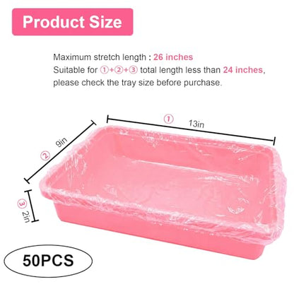 Disposable Small Animal Cage Liners, 50 PCS Rabbit litter box Liners Pet Tray Film Liner Small Animal Litter Pan Bags Pet Toilet film Cover for Bunny Bird Chinchilla Hedgehog Hamster Ferret (24 in) - size: 24 inches