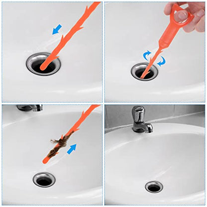 uxcell 3pcs 20 Inch Drain Hair Clog Remover Tool PP & 120 Inch Drain Cleaner Tool Sticks Stainless Steel Sewer Cleaning Hook Unclog Sink Unclogger for Toilet Bathtub Sewer, Blue - color: Blue, size: 120 Inch