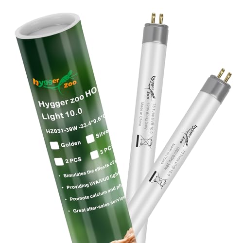 2-Pack UVB Reptile Light 10.0 Bulb 39W T5 Fluorescent Desert Lamp UVA for Bearded Dragon Tortoise Reptile & Amphibian - size: 39W-2PCS