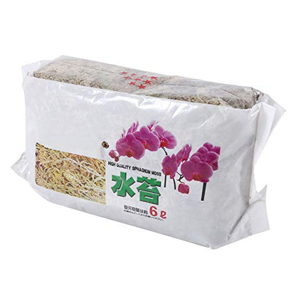 Long Fiber Sphagnum Moss, 6L Sphagnum Moss Potting Mix Soil for Carnivorous Plant, Phalaenopsis Orchid, Sarracenia, Fly Traps, Reptiles