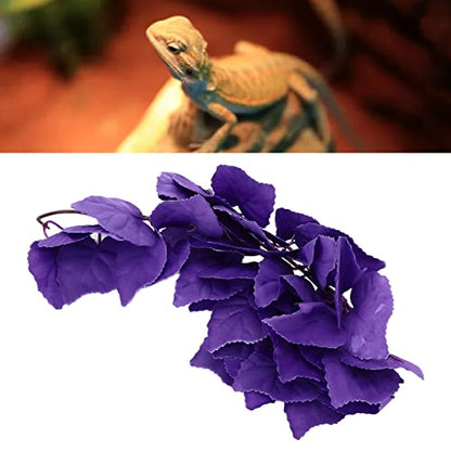2pcs Reptile Plants, Lifelike Plastic Hanging Terrarium Plants with Suction Cups, Artificial Reptile Plants Reptile Terrarium Plants Tank Accessories for Hermit Crab Geckos