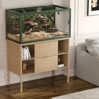 120 Gallon Reptile Terrarium, 4x2x2 ft Glass Reptile Tank Enclosure with Screen Top Ventilation, Reptile Habitats for Bearded Dragon, Lizard, Chameleon, Snake & Tropical Rainforest Habitat, Green - color: Green