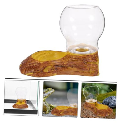 Automatic Resin Waterer for Crawler Turtles and Lizards 2L Capacity Reptile Tank Water Dispenser Landscape Decoration