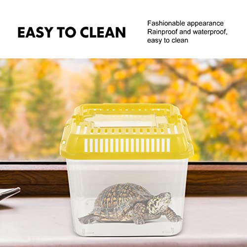 TEHAUX 1pc Portable Transparent Tortoise Tank Detachable Lid Reptile Habitat for Snakes and Pets Easy to Clean and Ventilated Breeding Box