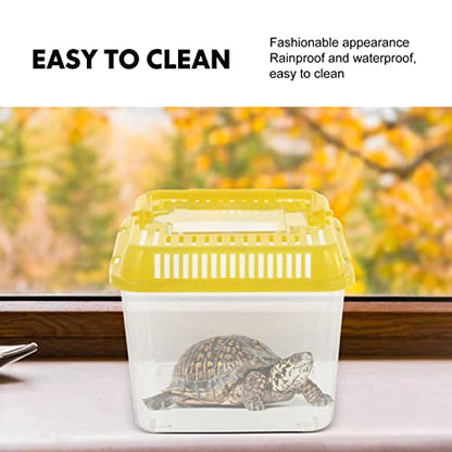 TEHAUX 1pc Portable Transparent Tortoise Tank Detachable Lid Reptile Habitat for Snakes and Pets Easy to Clean and Ventilated Breeding Box