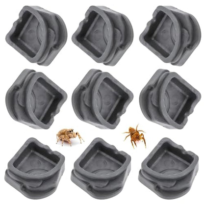 9 Pack Mini Resin Water Bowls - Micro Food/Water Dish for Tarantula, Spider, Millipede, Hermit Crab, Reptiles & Water Bowl(0.39" H)