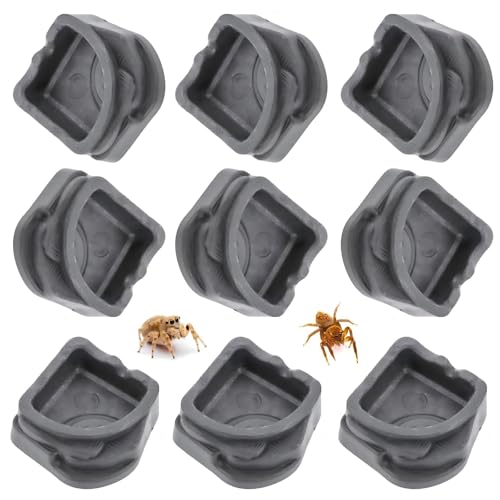 9 Pack Mini Resin Water Bowls - Micro Food/Water Dish for Tarantula, Spider, Millipede, Hermit Crab, Reptiles & Water Bowl(0.39" H)