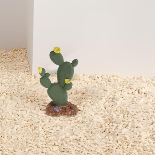 Artificial Resin Cactus Terrarium Plant Decoration for Reptile Tank, Desert Habitat Decor for Tortoise Lizard Gecko, Plastic Desert Landscape Accessory
