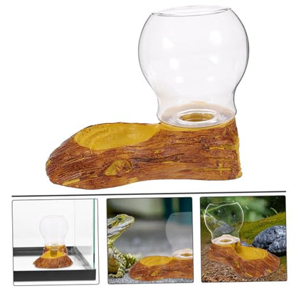 ORFOFE Automatic Resin Waterer for Reptiles Crawler Waterer for Turtles and Lizards Decorative Water Bowl User-Friendly Design for Terrariums