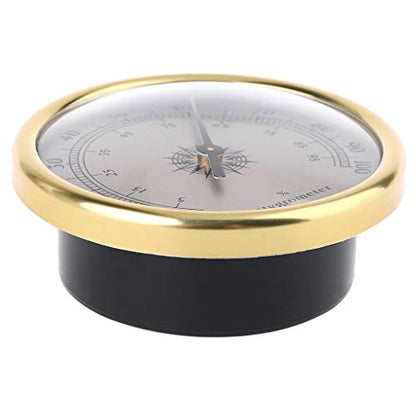 72mm Round Gold Hygrometer Humidity Meter Gauge Ring Surface - No Battery Needed