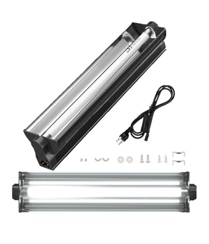 T5 UVB Reptile Light Fixture Combo Kit - 12 Inch 8W Terrarium Hood 10.0 UVA UVB Bulb with High-Efficiency Reflector for Desert Reptiles & Amphibians (Bearded Dragons, Turtles, Tortoises) - size: 8W T5 Suite