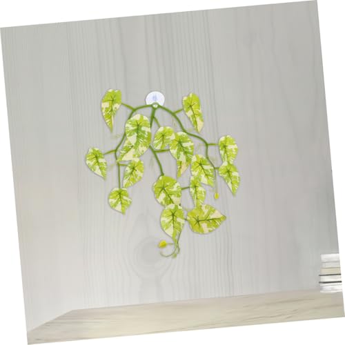 TOYANDONA 2pcs Realistic Leaves with Suction Cup Terrarium Decor for Turtle Habitat Flexible Vines for Natural Aesthetic