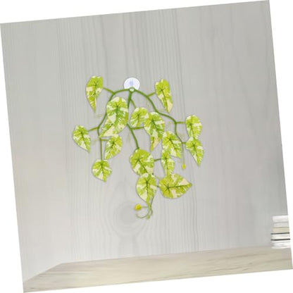 TOYANDONA 2pcs Realistic Leaves with Suction Cup Terrarium Decor for Turtle Habitat Flexible Vines for Natural Aesthetic