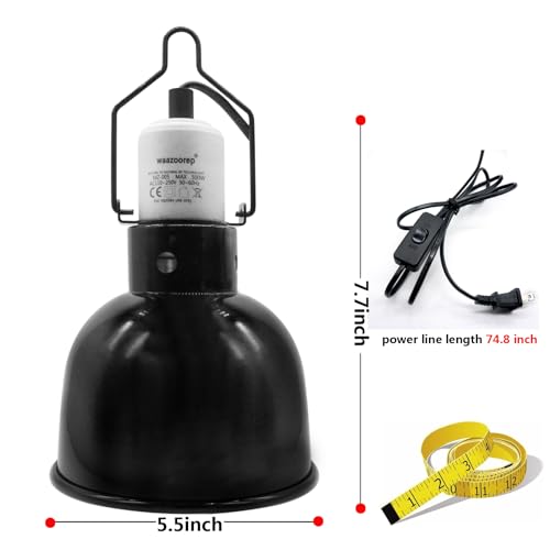 Reptile Light Fixture 2 Pack 5.5 Inch Deep Dome Lamp Fixture,Optical Reflection Reptile Basking Heat Bulb Lampshade for Bearded Dragon, Turtle, Snake and Lizard Terrarium